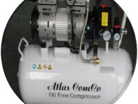 کمپرسور بدون روغن اطلس ATLAS oil free compressor dental دندانپزشکی 30 لیتری افقی