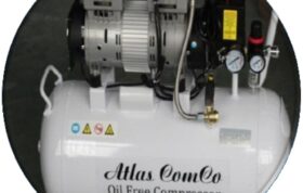 کمپرسور بدون روغن اطلس ATLAS oil free compressor dental دندانپزشکی 30 لیتری افقی