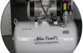 کمپرسور بدون روغن اطلس ATLAS oil free compressor dental دندانپزشکی 80 لیتری افقی