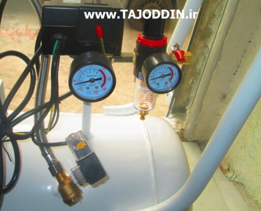 کمپرسور دندانپزشکی Oil free compressor dental sarmayesh 40L 1HP بدون روغن 800 وات سرمایش