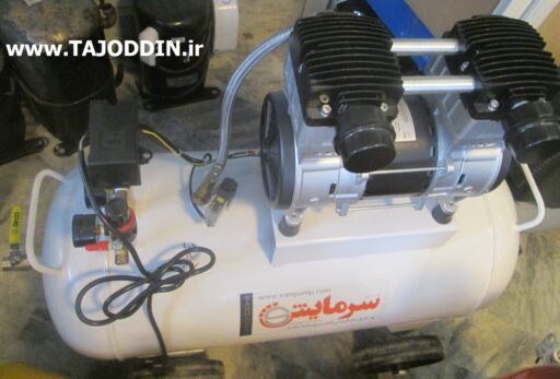 کمپرسور بدون روغن dental Oil free compressor sarmayesh 80L 2HP 1600W اویل فری دندانپزشکی سرمایش