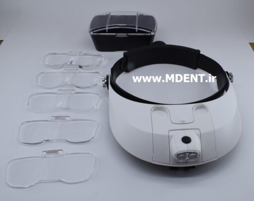 لوپ دندانپزشکی LED Head Mounted Glasses Magnifier with 5 Replaceable Lenses DENTAL ذره بین کلاهی هد لایت