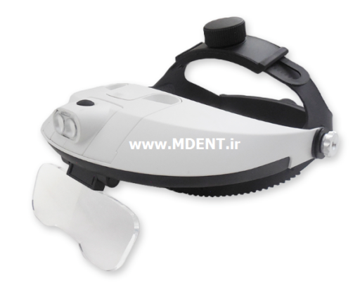 لوپ دندانپزشکی LED Head Mounted Glasses Magnifier with 5 Replaceable Lenses DENTAL ذره بین کلاهی هد لایت