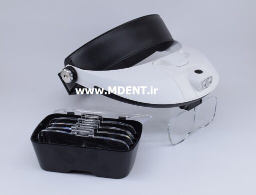 لوپ دندانپزشکی LED Head Mounted Glasses Magnifier with 5 Replaceable Lenses DENTAL ذره بین کلاهی هد لایت