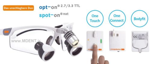 لوپ دندانپزشکی ارانج دنتال magnification orangedental opt-on 2.7 loupe light germany آلمان ذره بین عینکی