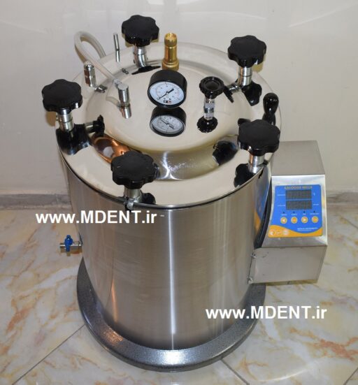 اتوکلاو آزمایشگاهی vertical autoclave kavoosh mega 25L class N lab medical dental کلاس ن درب از بالا کاوش مگا