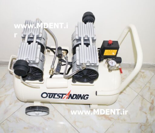 کمپرسور هوا بدون روغن air pump compressor oil free medical dental OUTSTANDING 1100W 60L اویل فری دندانپزشکی