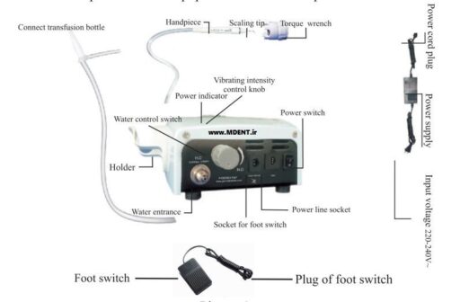 جرمگیر دندانپزشکی WOODPECKER مدل UDS-K LED dental woodpecker ultrasonic scaler UDS-K LED