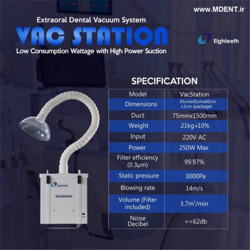 ساکشن Eighteeth Dental Vacuum Aerosol Suction System VacStation Fume Eliminator هوای بیمار