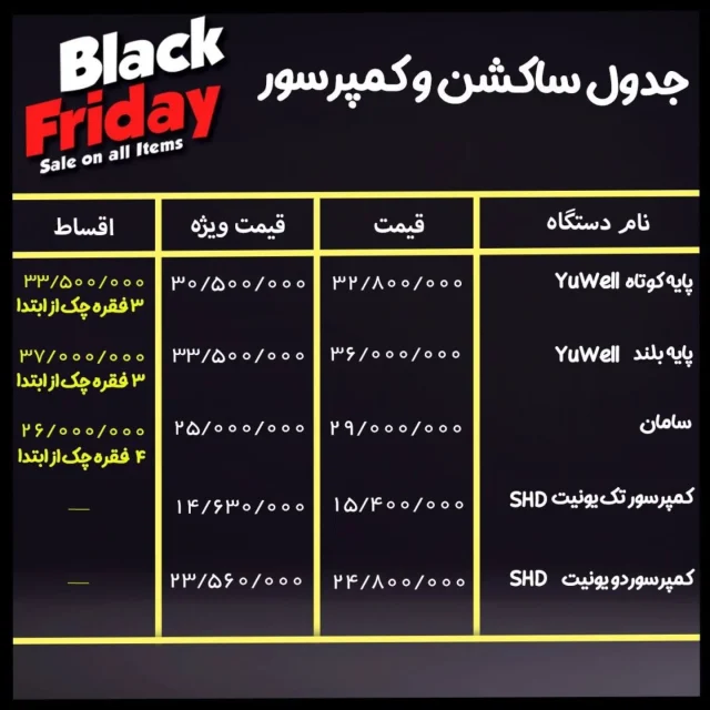 🟪 فروش ویژه ساکشن و کمپرسور 🟪

📡 mdent.ir/suction
📞 09151020870
☎️ 05138828224
📱 @homedent.ir
#ساکشن #blackfriday2025